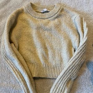 Zara Cream Knit Crop Sweater